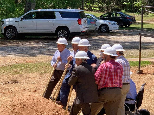 Picture of Pastor and Deacons at ground breaking ceremony.